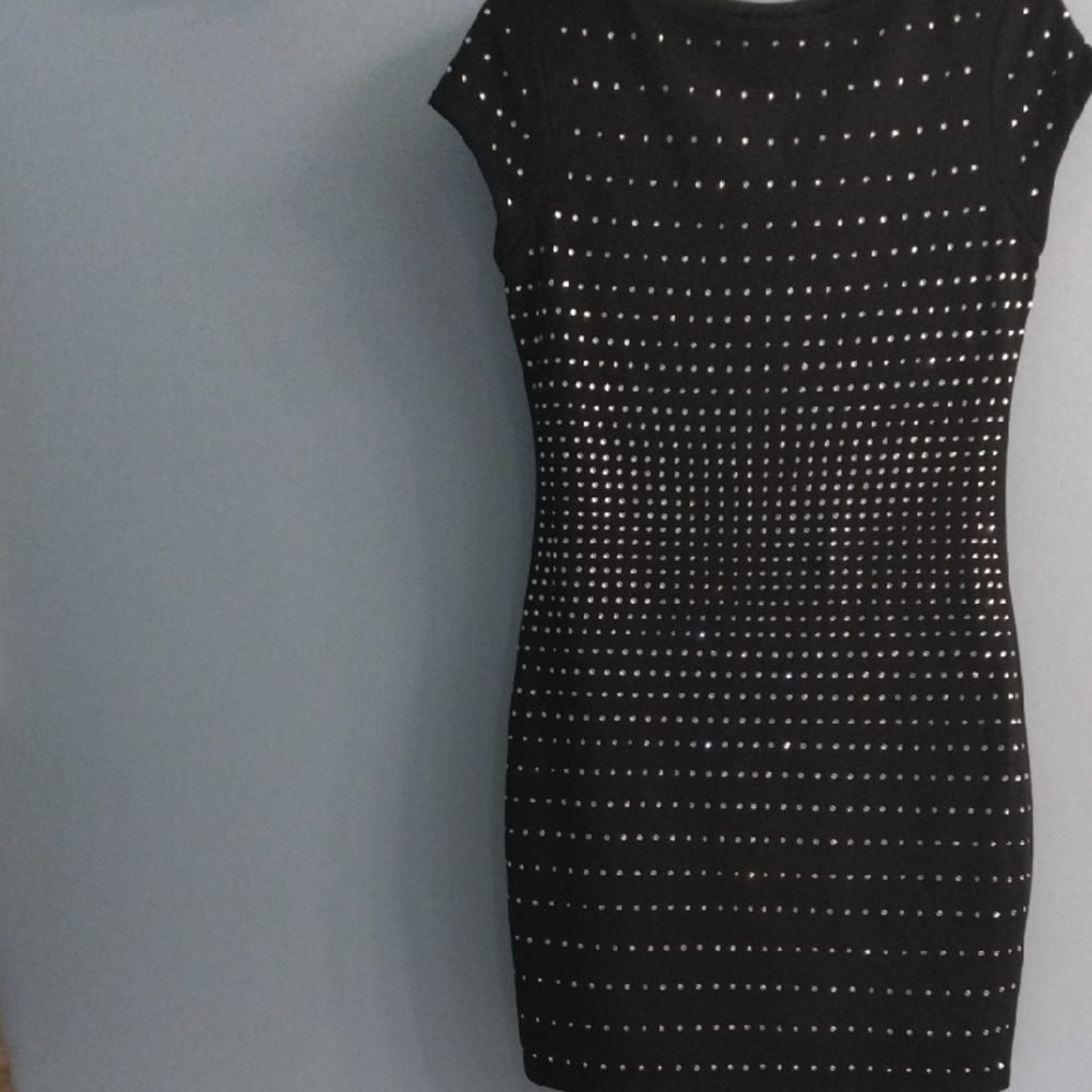 Like New Express Black Studded Mini Dress Size Small - Picture 1 of 6